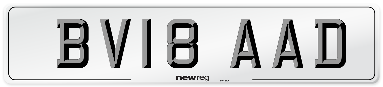 BV18 AAD Number Plate from New Reg